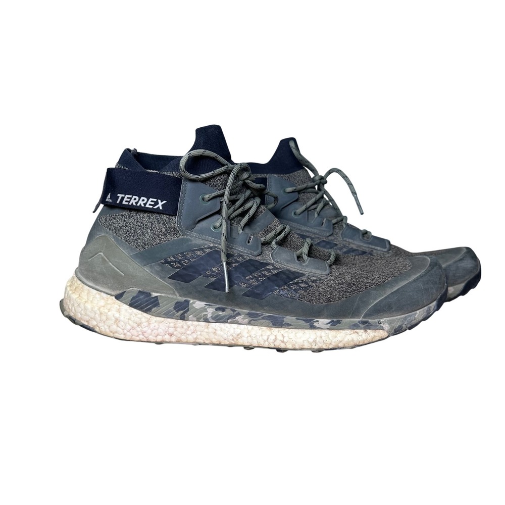Adidas Terrex Free Hiker Mens 13 Grey Carbon Ash Silver Mid Top Sneakers